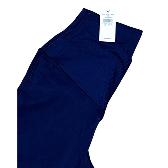 Aerie Offline Real Me Super Flare Crossover Waist Leggings Sz Small Short Navy - Picture 10 of 16